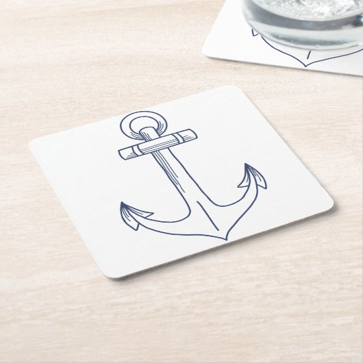 Anker-Kontur Rechteckiger Pappuntersetzer (angewinkelt)