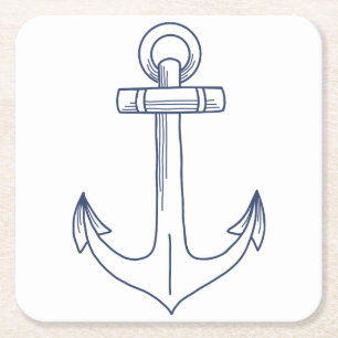 Anker-Kontur Rechteckiger Pappuntersetzer