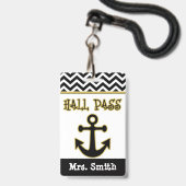 Anker-Lehrer-Hall-Durchlauf für Klassenzimmer Ausweis (Rückseite mit Lanyard)