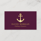 Anker-Logo-Burgund und Gold Visitenkarte (Vorderseite)