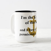 Anker-lustige Tasse Kapitän-Of This Boat Gold (Vorderseite Links)