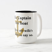 Anker-lustige Tasse Kapitän-Of This Boat Gold (VorderseiteRechts)