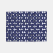 Anker-Marine-Blau - Fleece-Decke Fleecedecke (Vorderseite (Horizontal))
