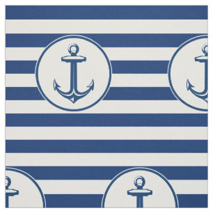 Anker-Marine-Blau-Weiß-Streifen Stoff