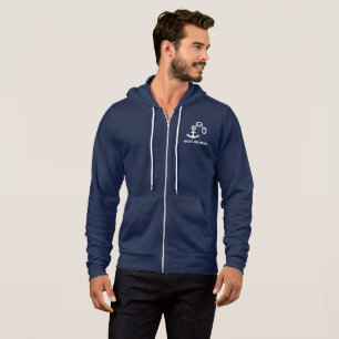 Anker Marine Navy Blau Boots Kapitän Hoodie