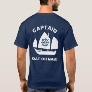 Anker Marine Navy Blau Schiff Kapitän T-Shirt