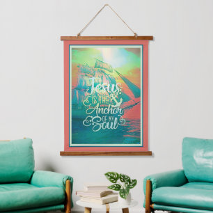 Anker meines Souls Wandteppich Mit Holzrahmen