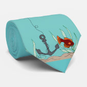 Anker mit Fisch-Krawatte Krawatte (Gerollt)