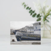 Anker mit Freezing Spray, Niederländischer Hafen,  Postkarte (Stehend Vorderseite)