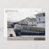 Anker mit Freezing Spray, Niederländischer Hafen,  Postkarte (Vorne/Hinten)