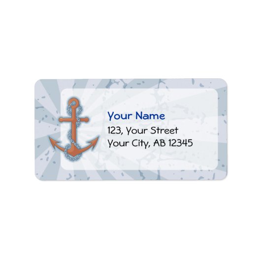Anker mit Kette Adressaufkleber (Vorne)