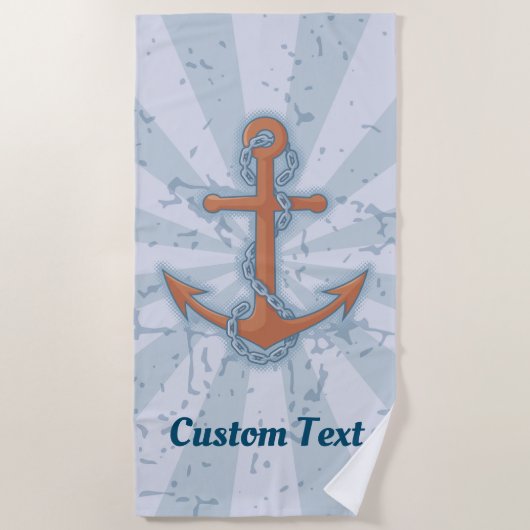 Anker mit Kette Strandtuch (Vorderseite)