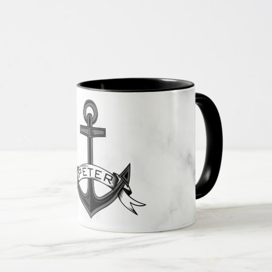 Anker mit Ribbon Tasse (VorderseiteRechts)