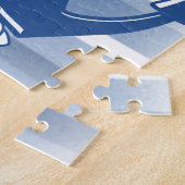 Anker mit Seil in blauen Farbtönen Puzzle (Seite)