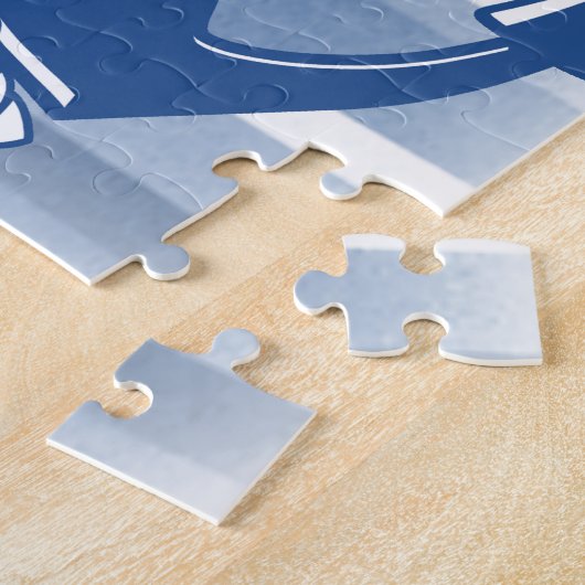 Anker mit Seil in blauen Farbtönen Puzzle (Seite)