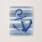 Anker mit Seil in blauen Farbtönen Puzzle (Vertikal)