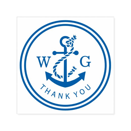 Anker mit Seil-Monogramm Danke Permastempel (Design)