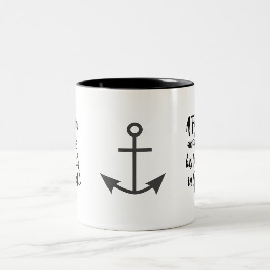 Anker mit Vater Faith Zitat Zweifarbige Tasse (Mittel)