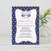 Anker mit Walen zur Einladung von zwei Babyduschen (Stehend Vorderseite)