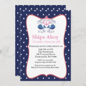 Anker mit Walen zur Einladung von zwei Babyduschen (Vorne/Hinten)