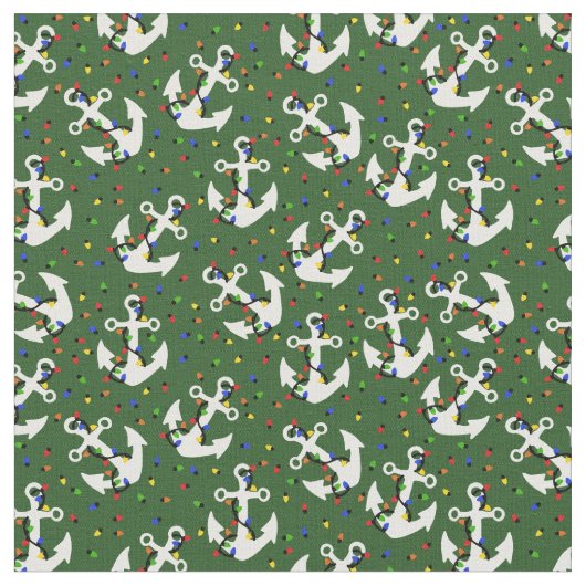 Anker mit Weihnachtsbeleuchtung Nautic Stoff (Nahaufnahme)