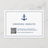Anker Monogram QR Code Nautical Website Wedding Begleitkarte (Vorderseite)