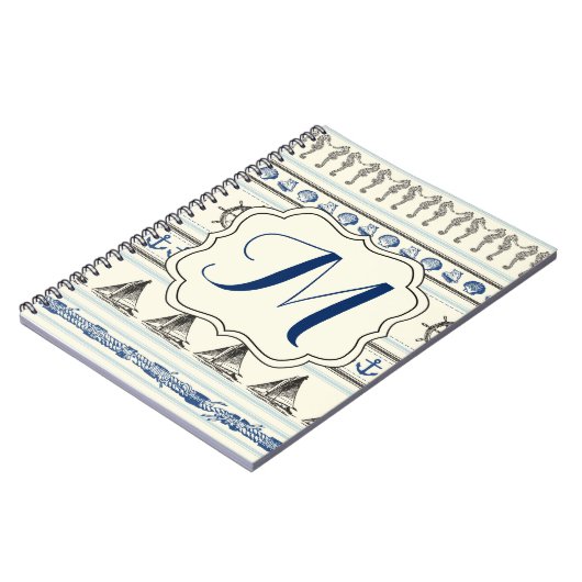 Anker-Monogramm-Anker Notizblock (Linke Seite)