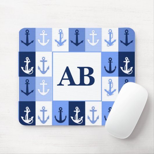 Anker-Monogramm-Mauspad Mousepad (Mit Mouse)