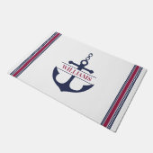 Anker Monogramm Nautisch Fußmatte (Schrägansicht)