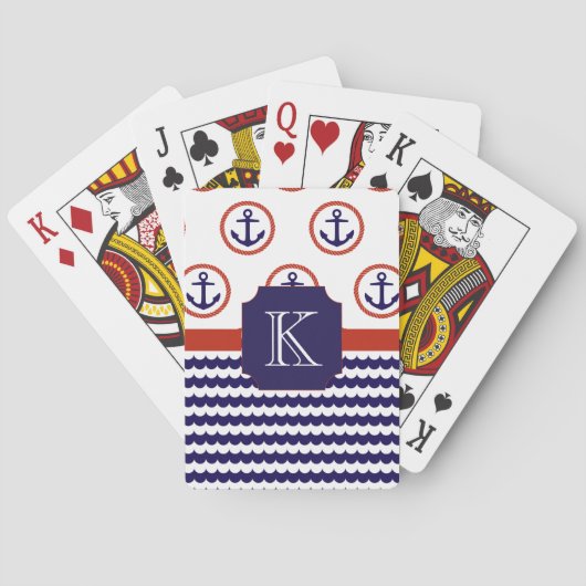 Anker-Monogramm-Spielkarten Spielkarten (Rückseite)