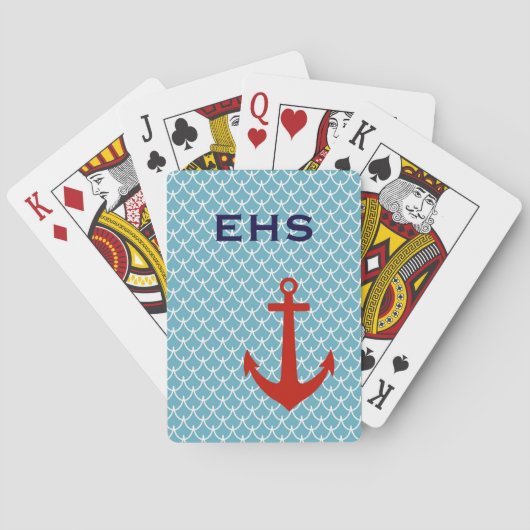 Anker-Monogramm-Spielkarten Spielkarten (Rückseite)
