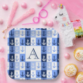 Anker-Monogramm-Teller Pappteller (Party)