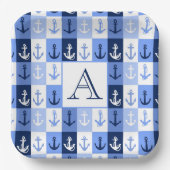 Anker-Monogramm-Teller Pappteller (Vorderseite)