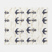Anker-Muster auf Treibholz (2) Fleecedecke (Vorderseite (Horizontal))