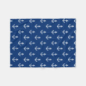 Anker-Muster in Marineblau Fleecedecke (Vorderseite (Horizontal))