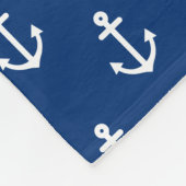 Anker-Muster in Marineblau Fleecedecke (Ecke)