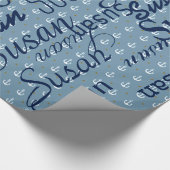 Anker/Namensmuster personalisiert Geschenkpapier (Ecke)