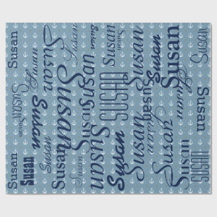 Anker/Namensmuster personalisiert Geschenkpapier