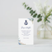 Anker Nautical Floral Baby Dusche Windeln Windeln  Begleitkarte (Stehend Vorderseite)