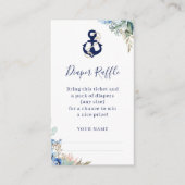 Anker Nautical Floral Baby Dusche Windeln Windeln  Begleitkarte (Vorderseite)