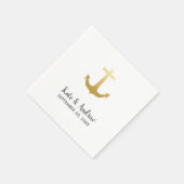 Anker Nautical Imitats Gold Foil | Hochzeit am Oze Serviette (Ecke)