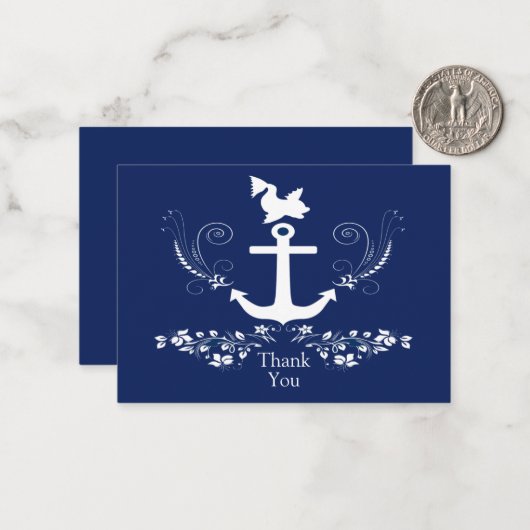 Anker Nautical Pattern Danke Karte (Vorderseite/Rückseite Beispiel)