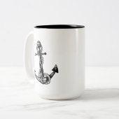 Anker Nautical  Zweifarbige Tasse (Vorderseite Links)