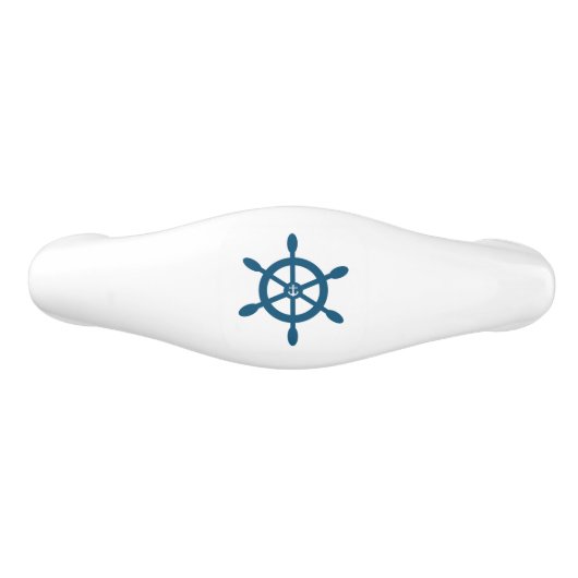 Anker - nautisch mit Schiffsrad Keramik Schubladengriff (Vorderseite)