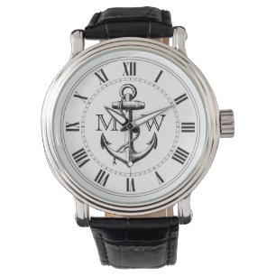 Anker, Nautische Monogramm Armbanduhr
