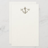 Anker, Nautische Monogramm Briefpapier (Vorne/Hinten)