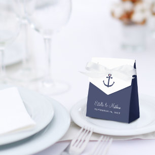 Anker Navy Blau Nautische Hochzeit Geschenkschachtel