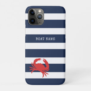 Anker Navy Blau Streifen Rot Krebs Boot Name Stran Case-Mate iPhone Hülle