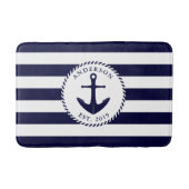 Anker-Navy und White Nautical Bath Mat Badematte (Vorderseite)