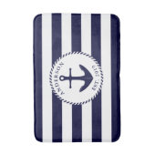 Anker-Navy und White Nautical Bath Mat Badematte (Vorderseite Vertikal)